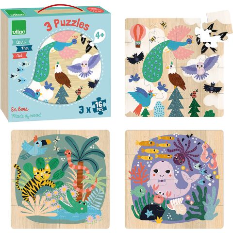 Vilac Holzpuzzle Meer Erde Luft